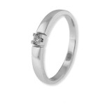 Alliansering i hvitt gull med 0,05 ct diamant- 8501005