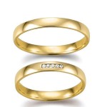 Gifteringer i gult gull 14 kt med diamanter - 282650