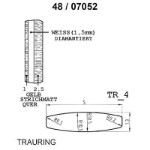 Skisse av hvitt og rødt gull 14 kt, 5 mm. Smart line - 48070521