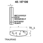 Skisse av hvitt og rødt gull 14 kt, 4 mm. Smart line - 4807100