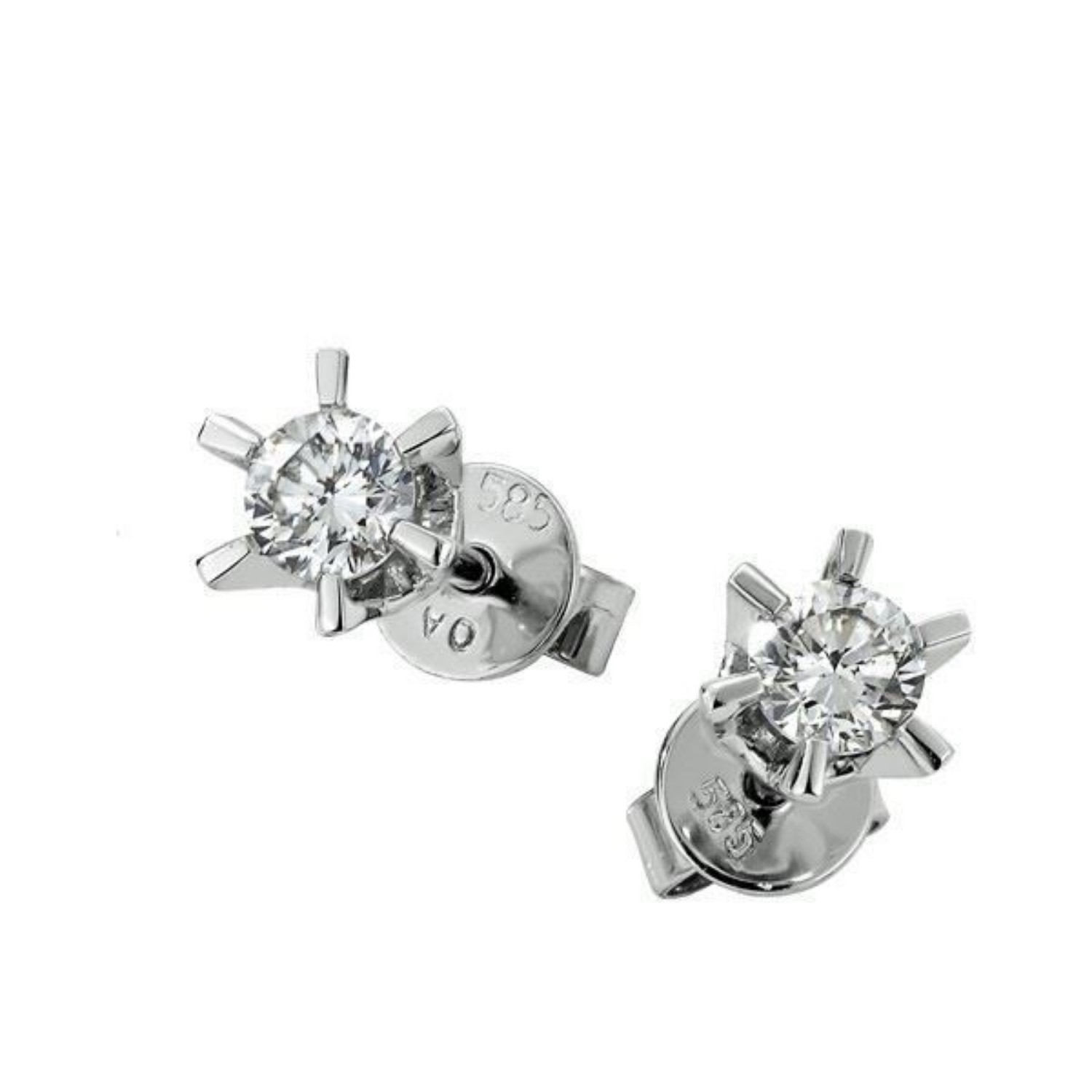 Diamantøredobber Sofia i hvitt gull 0,16 ct -2120716
