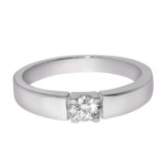 Iselin alliansering i hvitt gull med diamant - 8501015