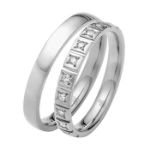 Giftering & diamantring 0,15 ct W-Si i hvitt gull 14kt, 3 mm -11035090 0000 -1035090 0000