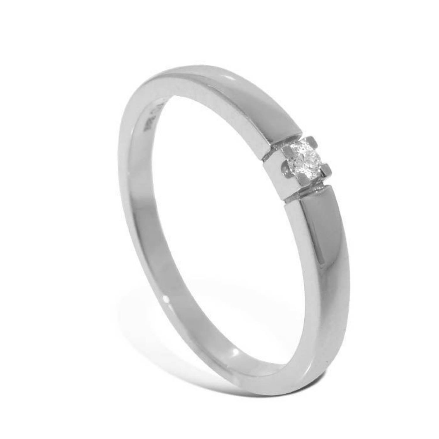 Iselin alliansering i hvitt gull med diamant - 8501003