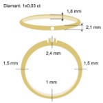 Iselin alliansering i 585 gult gull med diamant - 85010030