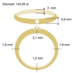 Forlovelsesring i gult gull med 0,20 ct diamant-85010200