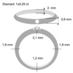 Iselin alliansering i hvitt gull med 0,20 ct diamant - 8501020