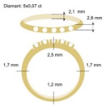 Alliansering i 14 karat gult gull med diamanter - 85050700
