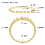 Alliansering i 14 k gult gull med diamanter - 85050300