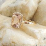 Diamantring i gult gull 0,10ct TW-Si med Morganite - COC11990