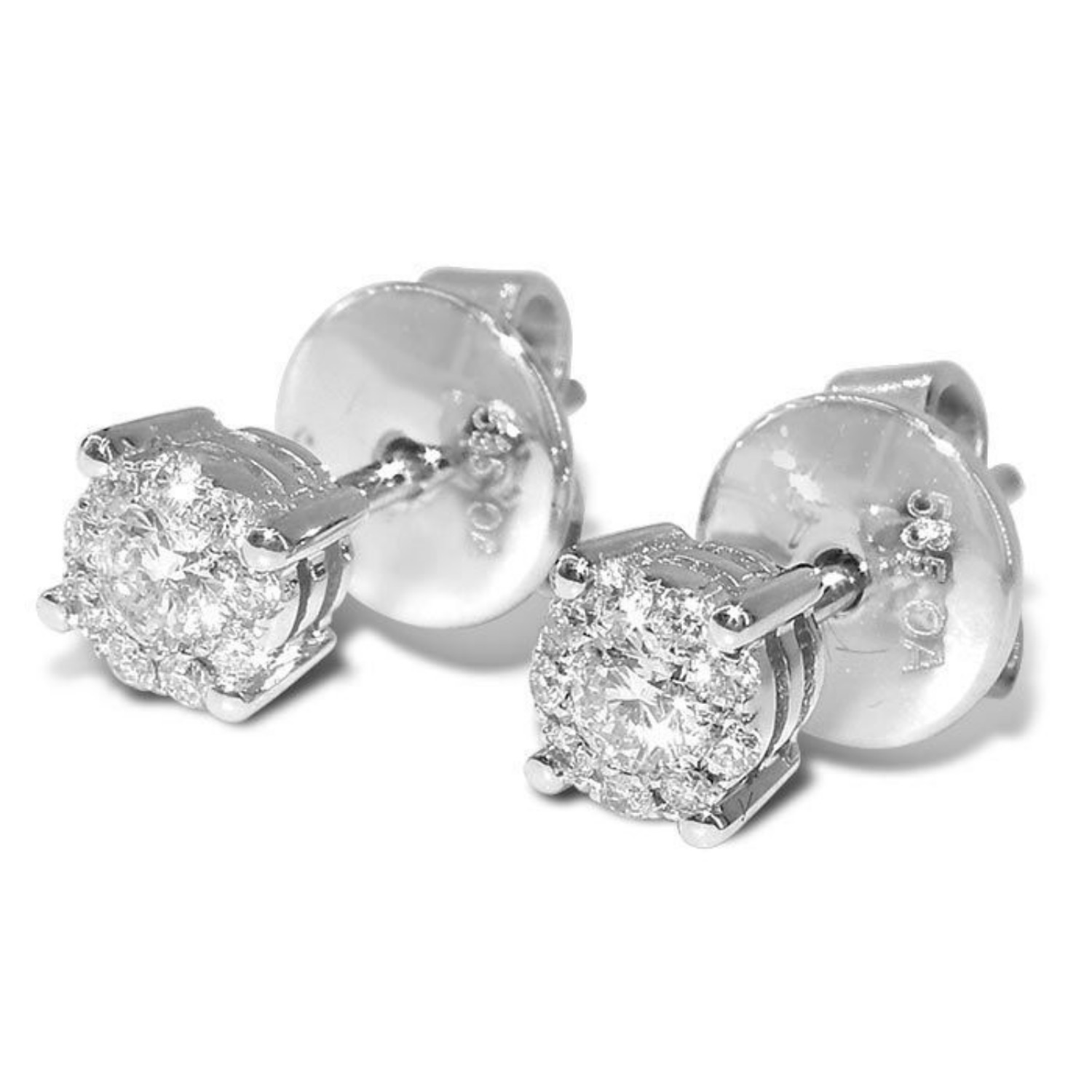 Diamantøredobber  i gull med 0,16 ct W-Si - 165549