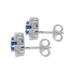 Diamantøredobber i hvitt gull med safir - BUR760054