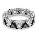 Swarovski Millenia cocktail ring Triangle cut crystals, Black, Rhodium plated - 5620674