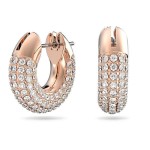 Swarovski øredobber Dextera hoop earrings Pavé, White, Rose-gold tone plated - 5636531