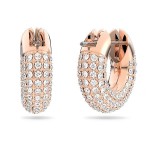 Swarovski øredobber Dextera hoop earrings Pavé, White, Rose-gold tone plated - 5636531