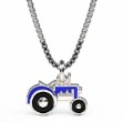 Smykke Halskjede i sølv - Blå traktor - 44702