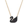 Smykke Swarovski Iconic Swan Pendant, Black, Rose-gold tone plated - 5204133	
