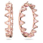 Swarovski øredobber Ortyx hoop Triangle cut, pink, rose - 5614931