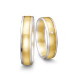 Gifteringer i hvitt og gult gull 14 kt, 5 mm. Smart line - 4807059	