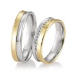 Gifteringer i gult & hvitt gull 14 kt, 5 mm. LOOP - 4830039