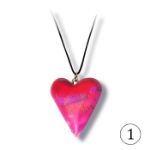 Hjertesmykke Lilla & rosa 25x23 mm. - 280206497