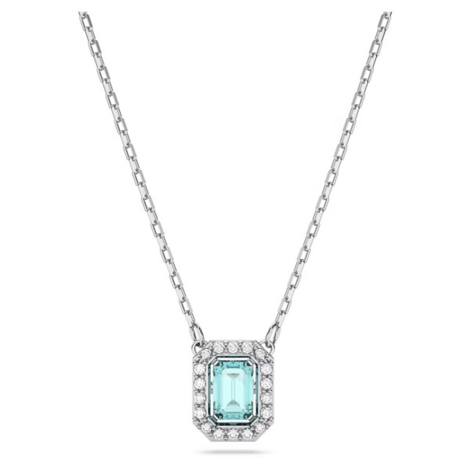 Swarovski smykke Millenia necklace Octagon cut, Blue, Rhodium plated - 5640289