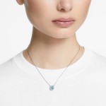 Swarovski smykke Millenia necklace Octagon cut, Blue, Rhodium plated - 5640289