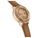 Swarovski klokke Octea Lux Chrono watch Leather strap, Brown, Gold-tone finish - 5632260