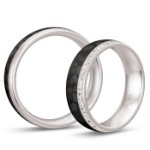 Gifteringer i hvitt gull med carbon og diamanter - 4806501
