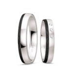 Gifteringer i hvitt gull med carbon og diamanter - 4806509