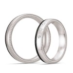 Gifteringer i hvitt gull med carbon og diamanter - 4806509