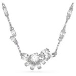 Swarovski collier Gema pendant Mixed cuts, Flower, White, Rhodium plated - 5644683