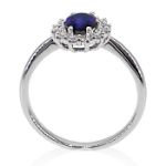 Diamantring i hvitt gull 14 kt med 0,36 ct W-Si & safir - 573001
