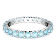 Swarovski Matrix ring Round cut, Blue, Rhodium plated -  5658669