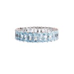 Swarovski Matrix ring Baguette cut, Blue, hvitt