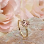 Diamantring i gult gull med 0,15 ct W-Si og morganite - bur573211