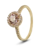 Diamantring i gult gull med 0,15 ct W-Si og morganite - bur573211