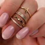 Gullring  med zirkonia -50356 