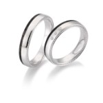 Gifteringer i hvitt gull med carbon og diamanter - 4806509