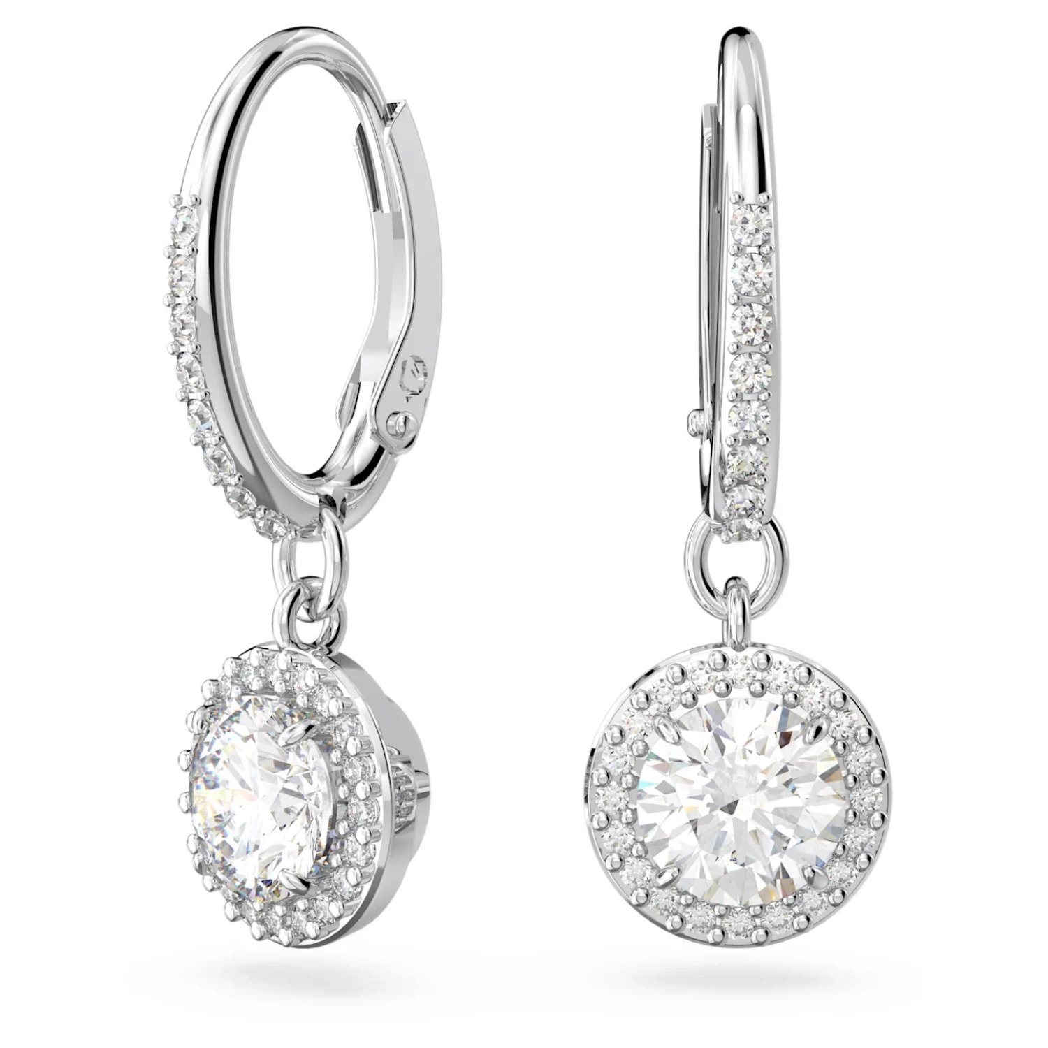 Swarovski øredobber Constella drop Round cut, Pavé, hvitt - 5636270