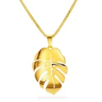 Smykke Monstéra Blad i gult gull 14kt, bredde 21 mm - 52360
