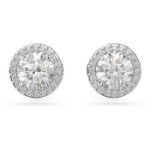 Swarovski øredobber Constella stud Round cut, Pavé, White, Rhodium plated - 5636269