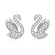 Swarovski øredobber Iconic Swan stud earrings, White, Rhodium plated - 5647873