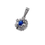 Diamantsmykke i gull med 0,06 ct W-Si & safir - BUR270158s 