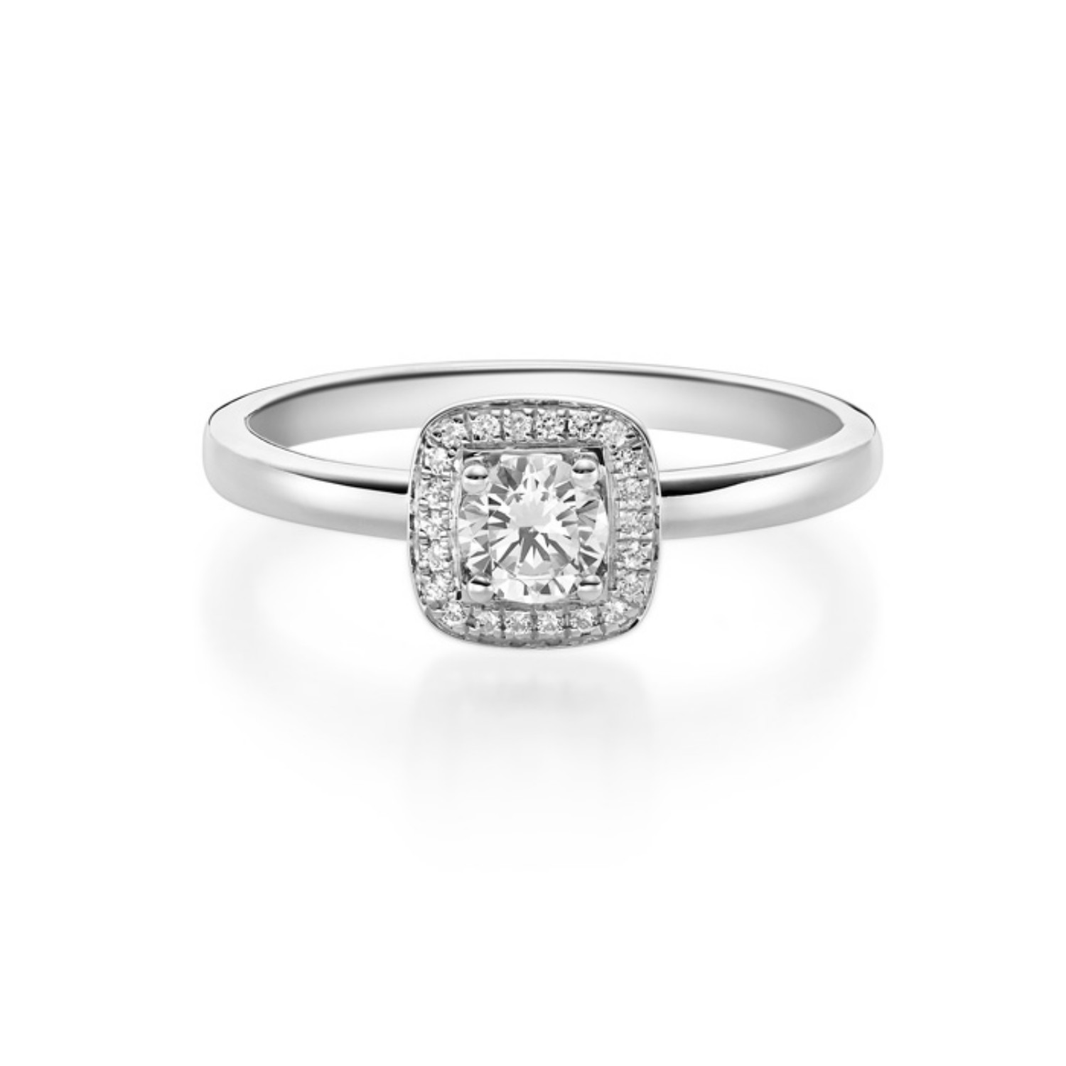 Diamantring med 0.39 ct,  hvitt gull 18 kt - 159130hvg