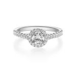 Diamantring med 0,79 ct  i hvitt gull (0,42 ct E-Si2 + 0,37 ct TW-Si) - rubin042037