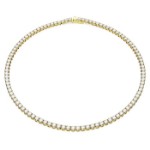 Swarovski collier Matrix Tennis Round cut, White, Gold-tone plated - 5681795