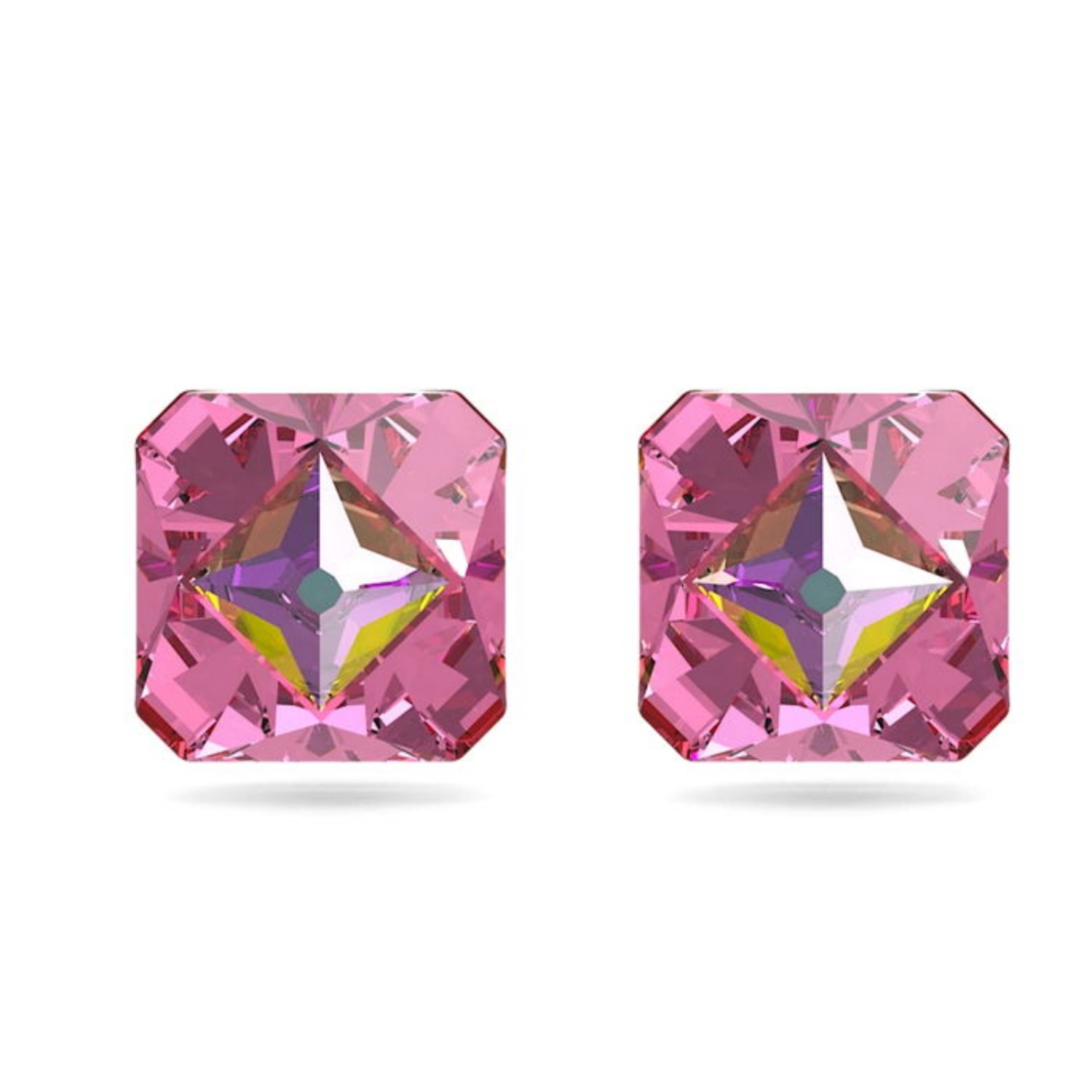 Swarovski øredobber Ortyx stud Pyramid cut pink, gold-tone plated - 5614062