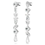 Swarovski øredobber Mesmera Asymmetrical design, Mixed cuts, Long, White, Rhodium plated - 5661687