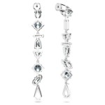 Swarovski øredobber Mesmera Asymmetrical design, Mixed cuts, Long, White, Rhodium plated - 5661687